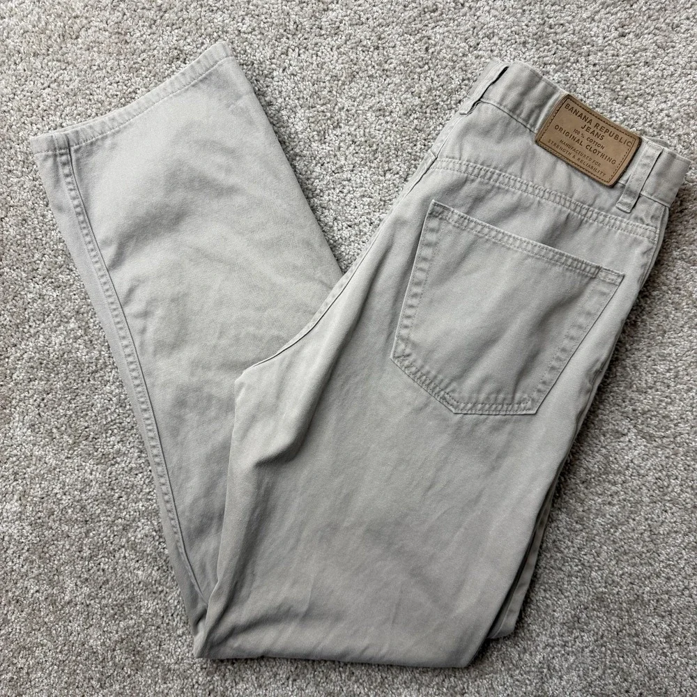 Banana Republic Laredo Jeans Mens 32x32 Light Wash Beige Denim Regular Straight